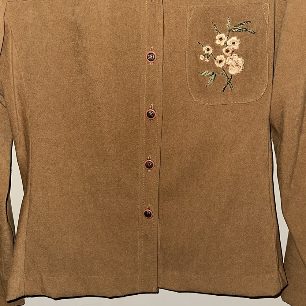 Vintage R&K suede button down top - Picture 8 of 11